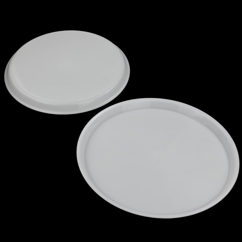 Saedy White Plastic Fast Food Trays, Round Serving Trays(4 Packs) - Image 5